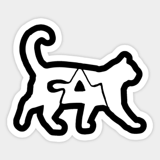 Abstract Cat Typography Sticker